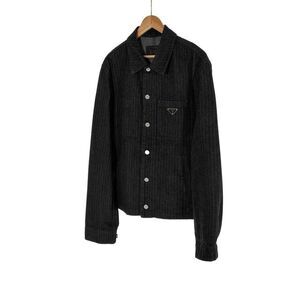 Chevron Denim Shirt Jacket Black Xl